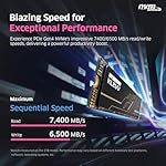 KLEVV CRAS C925G 1TB M.2 2280 NVMe PCIe Gen4x4 Internal Gaming SSD with Graphene Heatsink, Compatible with PS5, up to 7400MB/s (K01TBM2SP0-25G) - Image 2