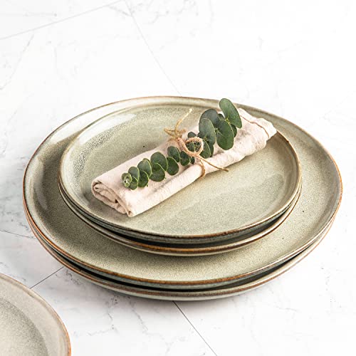 Amorarc Ceramic Dinner Plates Set Of 6,10.5 Inch Handmade Reactive Glaze Stoneware Plates, Large Rustic Shape Dinnerware Dish Set For Kitchen,Microwave & Dishwasher Safe,Scratch Resistant #TOP2
