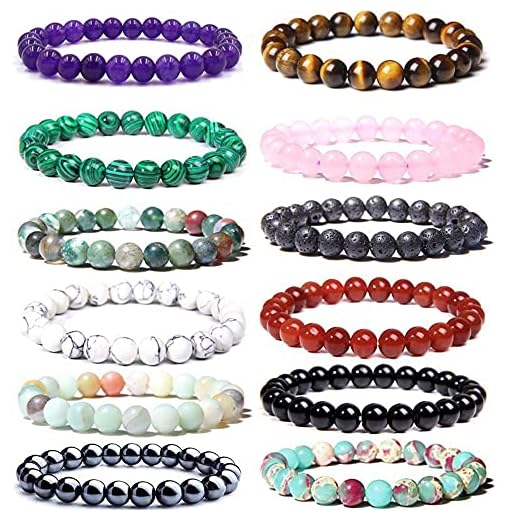 CASDAN Gemstone Stretch Bracelet - 12PCS