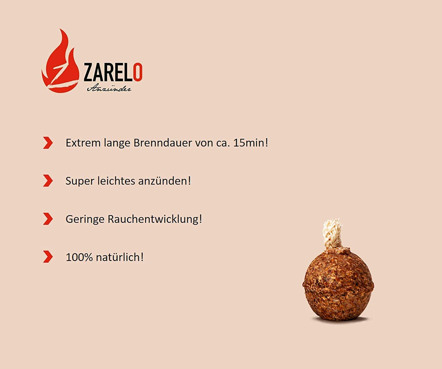 Feuerkugel Grillanzünder für Kamin, Grills und Feuerstellen 325 Stück Kaminanzünder