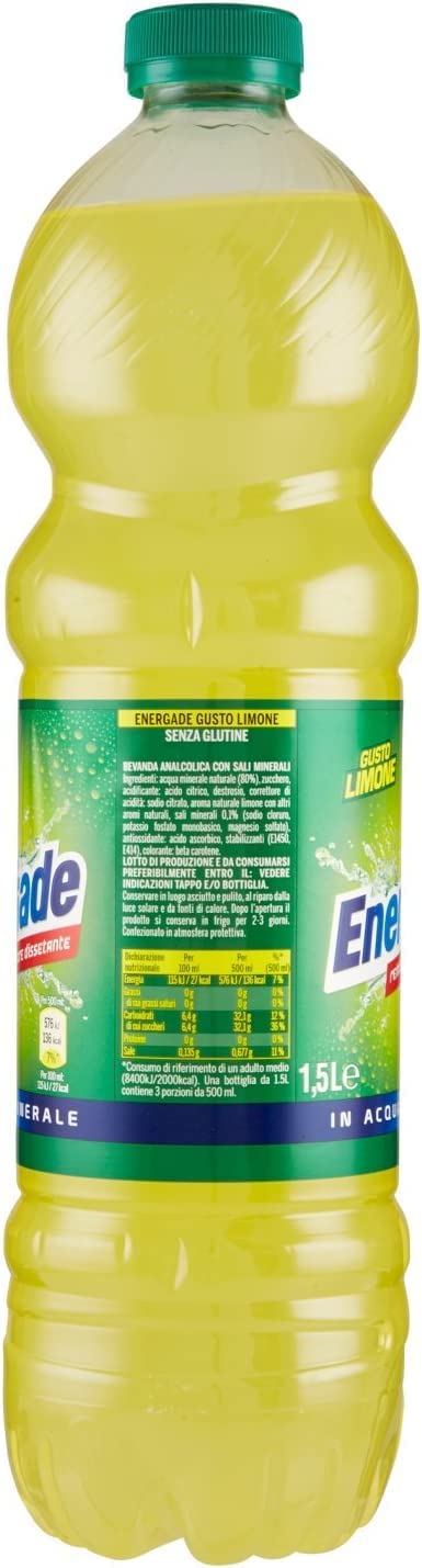 12 bebidas energéticas de limón Bevanda Energy de 1,5 litros