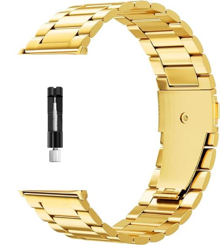 Meyaar 22MM Metal Heavy Quick Release Watch Straps Compatible With Noise Caliber / ColorFit Ultra / Ultra 2 / Pro 3 Assist, Amazfit GTR (47mm) / GTR 2E, One Plus (46mm), Samsung Galaxy Watch 3 45mm / Galaxy 46mm / Gear S3 Frontier, Realme S/S Pro, Huawei Watch G With Adjustment Tool