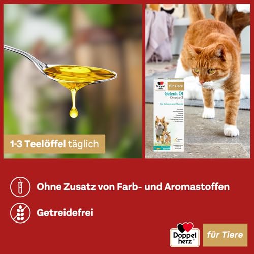 Doppelherz Gelenk Öl für Katzen und Hunde - Mit essentiellen Omega-3 Fettsäuren + Chondroitin - 250ml