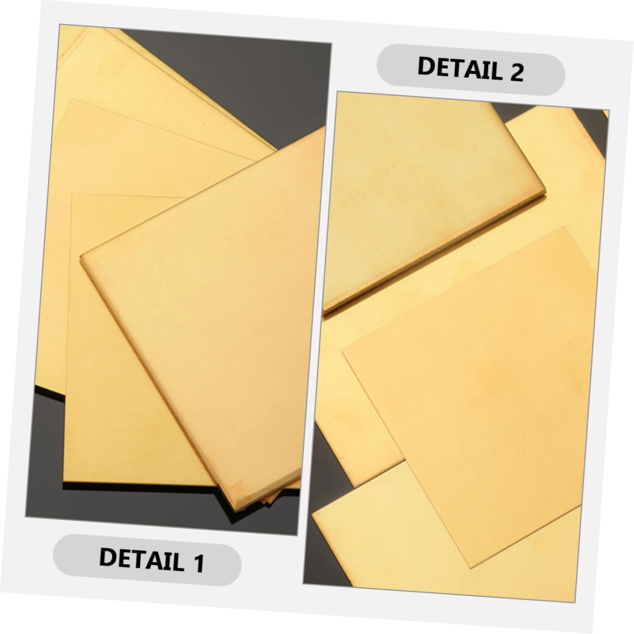MAGICLULU 2pcs Sheets Brass Plate Making Plates Square Crafts Jewelry Copper Golden