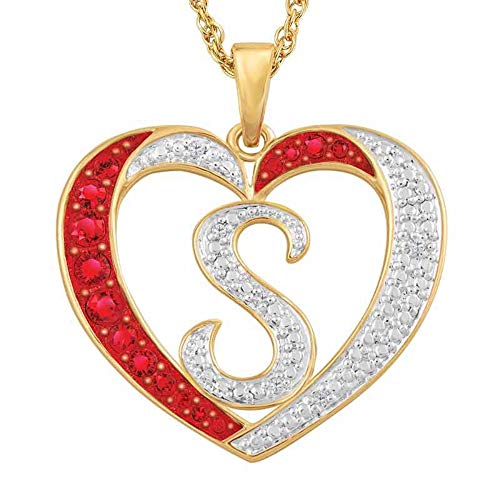 The Danbury Mint Personalized Diamond Initial Heart Pendant #2300-007 (Initial Z) #TOP12