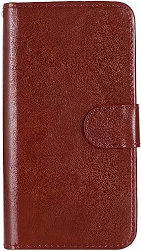 Étui pour iPhone 14 Pro en cuir marron antichoc avec porte-cartes