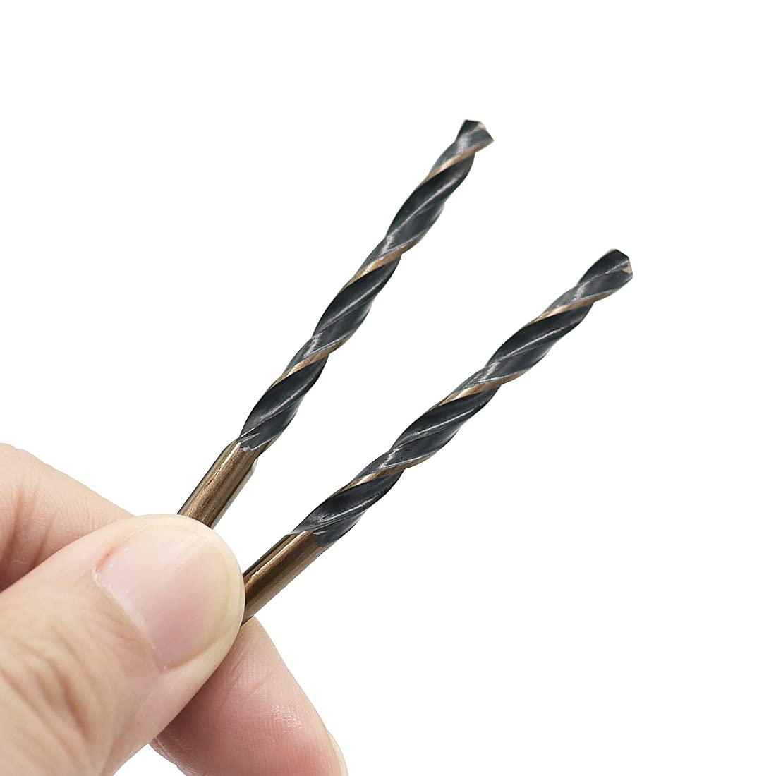 6mm Twist Drill Bit High Speed Steel 4341 Straight Shank Gold and Black Coated Drilling Bits for Home Improvment DIY, Metal/Wood/Plastic