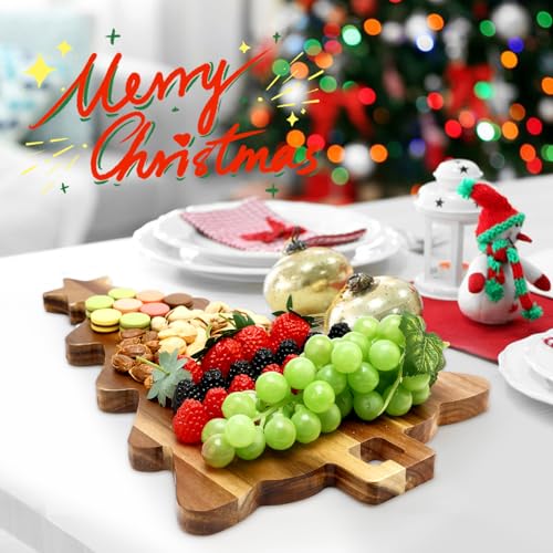 Tabla de cortar con forma de árbol de Navidad de madera de acacia miniatura 3
