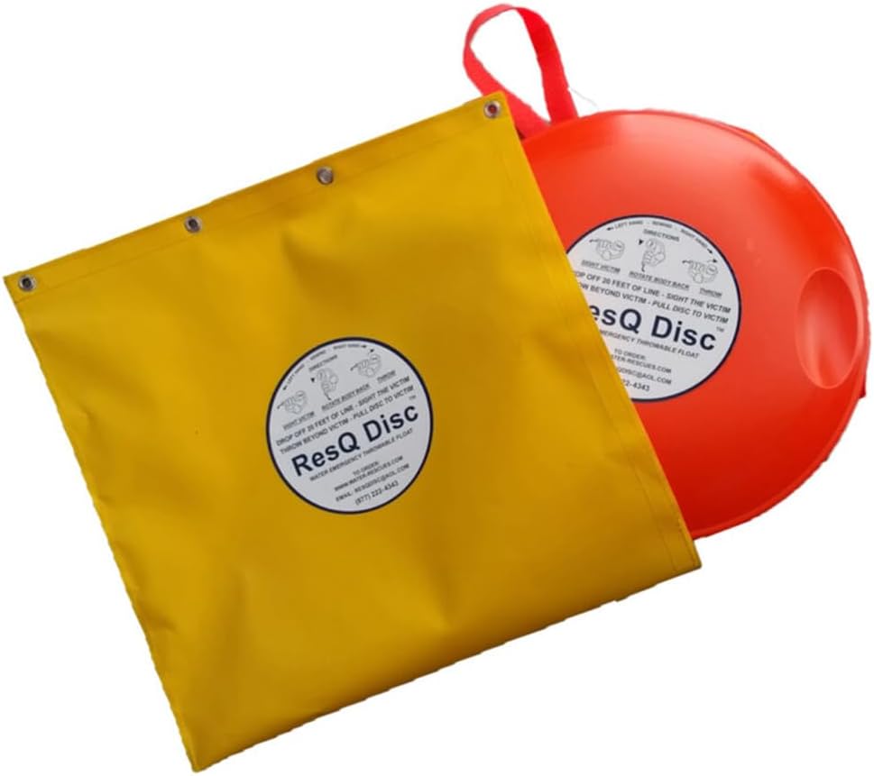 Throwable Emergency Rescue Disc for Water and Ice Rescues - Single DISC with Quick Release Bag