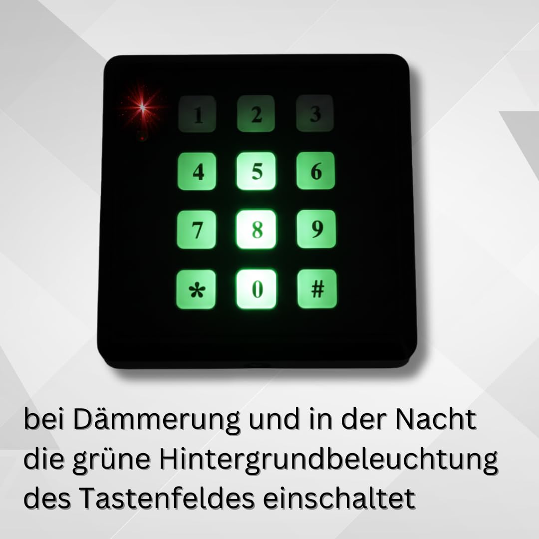 Clavier d'alarme factice avec LED et capteur de lumière du jour, système d'alarme factice pour dissuasion, résistant aux intempéries, 85 x 85 x 20 mm, noir