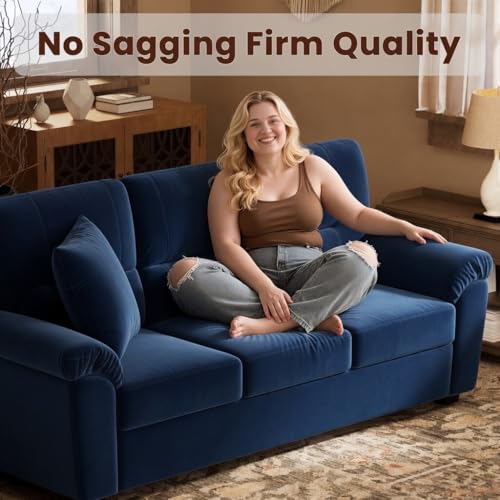 Image of Anderson Sofa Set for Living Room | Sectional Sofas | Premium Fabric Sofa for Home Office | Fabric Sofa Set | Fabric Sofa (Blue Fabric, 3+1 Seater)