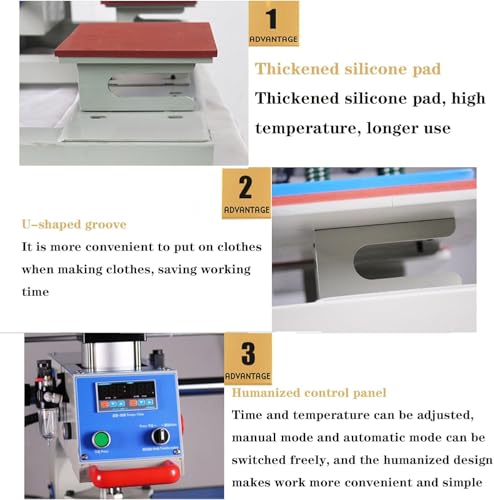 Prensa térmica neumática doble estación 1.5kW con control digital miniatura 3