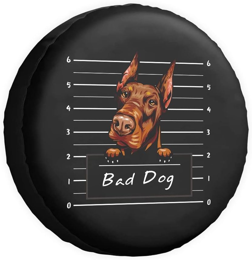 Cafetime Bad Dog Spare Tire Cover Doberman Cartoon Pet