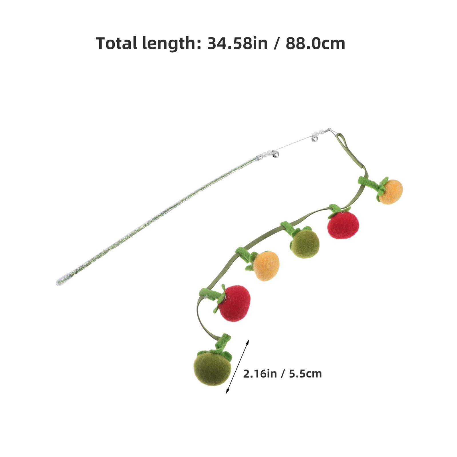 UPKOCH Baguette à Chat Interactive avec Balle en Kaki et Clochette 88 CM Légère et Flexible pour Chats et Chatons D’Intérieur Stimule L’Activité et Chasse Instinctive
