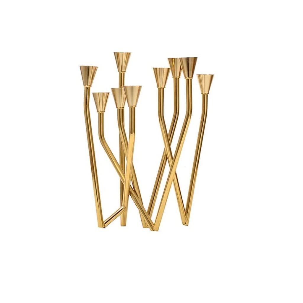 Bożonarodzeniowe świeczniki, Świecznik Świecznik Stojak 9 Ramiona Świecznik Ze Stali Nierdzewnej Geometryczny Wedding Party Decor Świecznik Do Ozdoby Domu Marokańska dekoracja domu