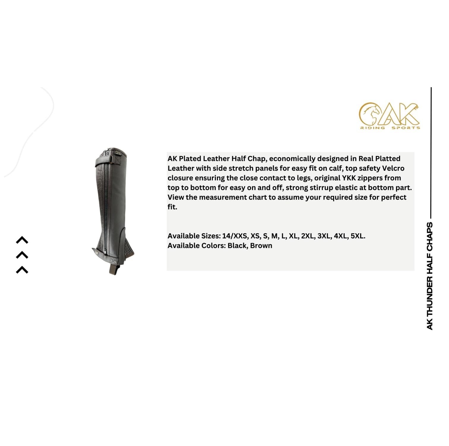 AK Thunder Mezzi per equitazione in pelle