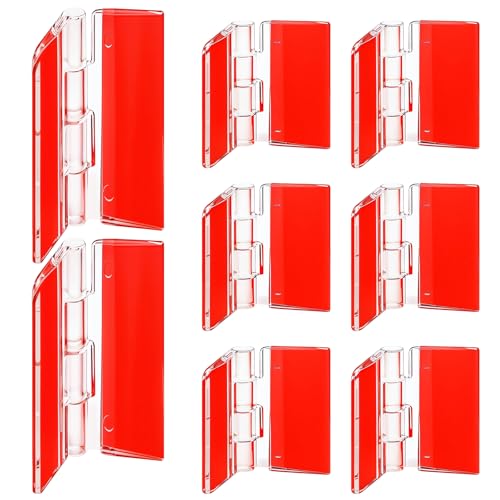 8 PCS Self-Adhesive Clear Plastic Hinges 2 Sizes Acrylic Transparent Continuous Hinge Tools for Cabinet Drawer Furniture DIY Box Display Stand Crafts Aquarium Lid