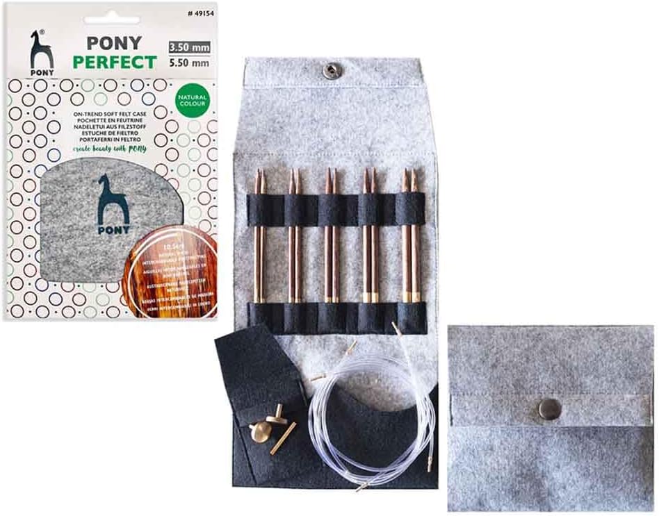 Pony Perfect Interchangeable Circular Knitting Needle Set 10.5cm 3.5-5.5mm - 1pc