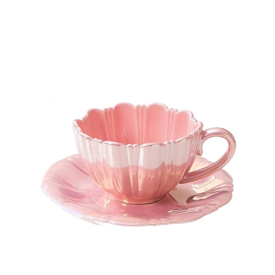 Amazon | 手作りマグカップ 花びら模様 セラミックコーヒー