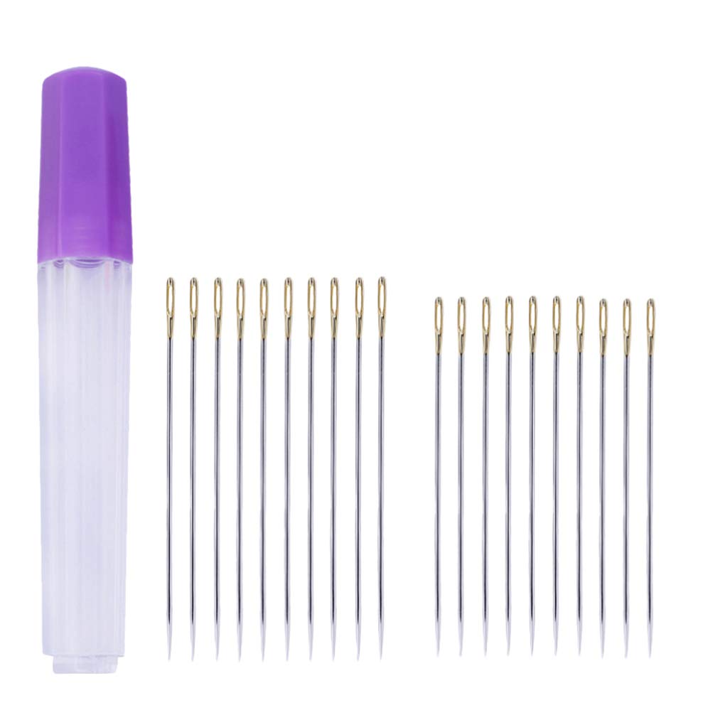 20 Pcs Needles Yarn Knitting Needle Big Eye Needle Stitching Needles Big Eye Sewing Needle Diy Leather Crafts Supplies Stitch Needles Large Golden Tail Needle