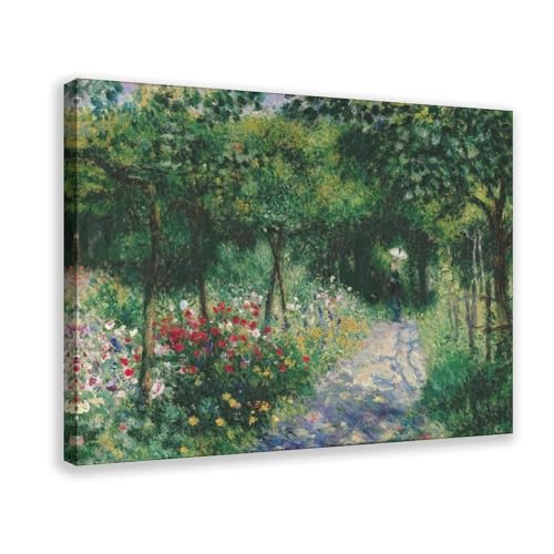 Affiche toile Renoir Femmes dans un jardin cadre suspendu 61x91cm