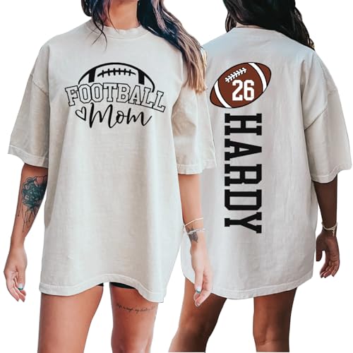 NAZENTI Custom Football Mom Shirt, Personalized Senior Shirts with Name, Cheer T-Shirt, Gift for Sport Day2
