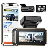 70mai A810 Lite 4K Dash Cam Front and Rear, 5GHz WiFi 6 DashCam, Car Camera with GPS Tracking, HDR Night Vision, 24H Parking Mode, Voice Control, Emergency Lock, Loop Recording, Support 512GB Max