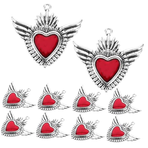 Pendentif cœur vintage avec aile pour décoration de table de mariage