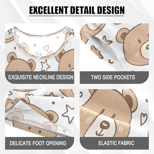 Cute Bear Kids Pjs Set Boys Girls Summer Short-Sleeve Sleepwear Pajamas 2PCS4