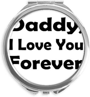 Love You Dad Festival Quote Hand Compact Mirror Round Portable Pocket Glass