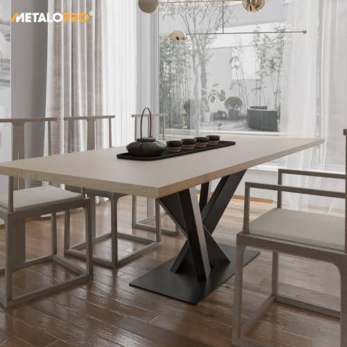Pied de table en métal robuste central style industriel noir - 8