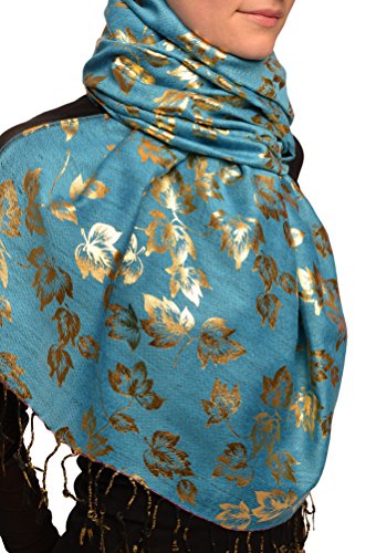 Écharpe pashmina feel bleu dodger pour protéger le cou avec style - 3