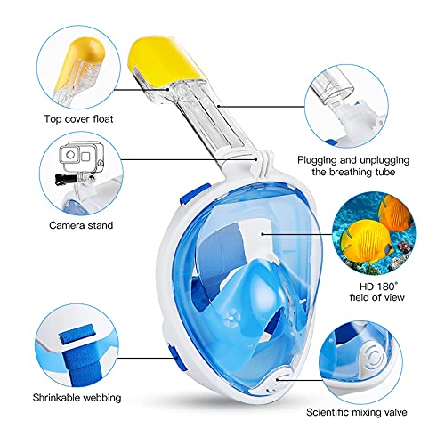 Masque de plongée anti-buée grand angle avec fixation pour caméra d'action - 8