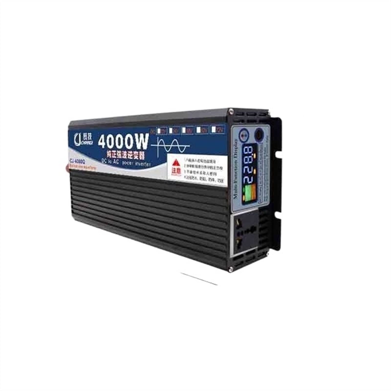 Inverter di potenza, Inverter a onda sinusoidale pura 1600W 2200W 2600W 3000W 4000W 5000W 6000W 7000w 8000w 12V/24V 48V 60V a 110/220 Convertitore di potenza tensione solare USB