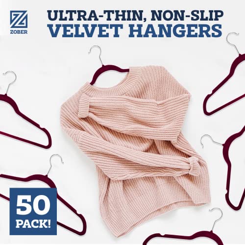 image for Zober Premium Quality Space Saving Luxurious Velvet Hangers Strong and