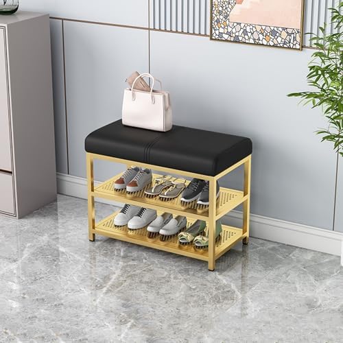 Banc à chaussures et siège rembourré pour aménager un couloir accueillant