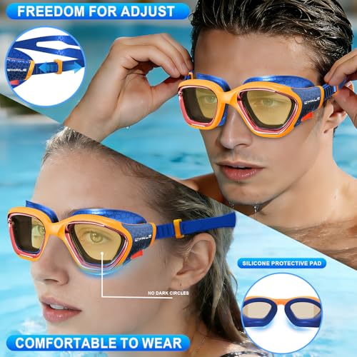 Image of Whale Swim Goggles, HD Anti-Fog Goggles, Unisex | 100% UV Protection | Anti-Fog Design Clear Wide-Angle Underwater View