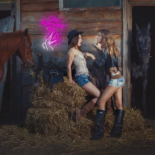 Image of WLHOPE One Last Rodeo Neon Sign Cowboy Boots Neon Sign Led Sign, Cowgirl Neon Signs for Wall Decor,Connectivity Via Licked Neon Light for Bedroom Home Bar Club Hotel Party Western Decor