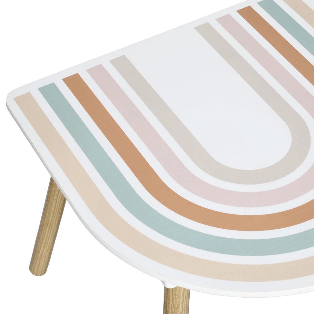Zeller 13536 Rainbow - Set di 3 sedie per bambini, in MDF e pino, tavolo: ca. 55 x 55 x 45 cm, sedia: ca. 28 x 28 x 49 cm