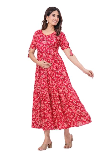 shyam kurti collection Women Maternity Feeding Kurti with Vertical Invisible Zippers for Pregnancy and Nursing Wear-picture-10