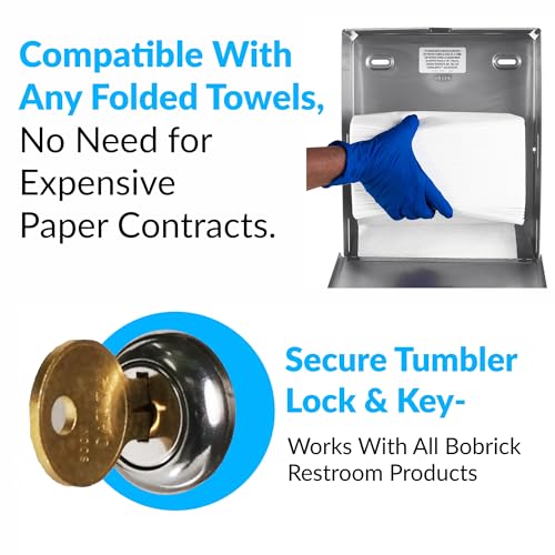 Bobrick Surface Mounted Paper Towel Dispenser - Stainless Steel ...