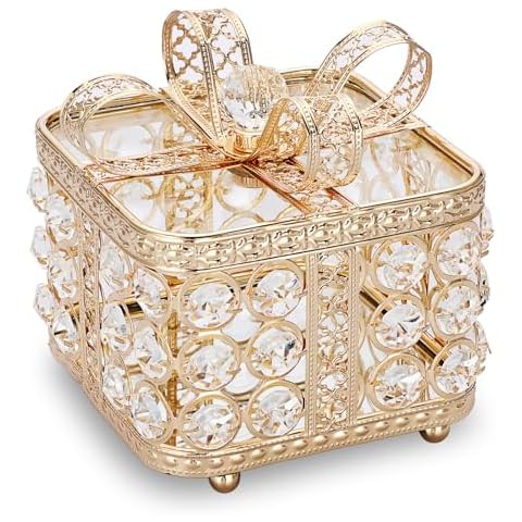 TOLIDA Crystal Jewelry Box with Lid Cover