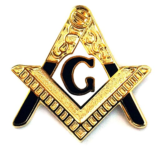 Entered Apprentice Square & Compass Masonic Lapel Pin - [Gold & Black][1'' Tall]2
