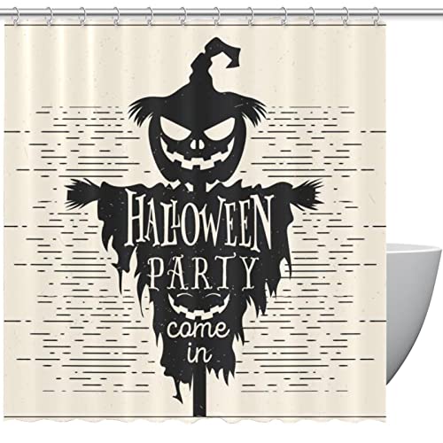 Rideau de douche Halloween haut de gamme de 182,9 cm avec crochets