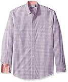 IZOD Men's Premium Performance Natural Stretch Tattersal Long Sleeve Shirt (Regular and Slim Fit)