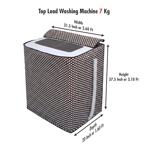 Image of DREAM CARE Waterproof & Dustproof Washing Machine Cover Top Load & Semi Automatic Suitable for 6 kg, 6.2 kg, 6.5 kg (80 x 86 x 51 cms)