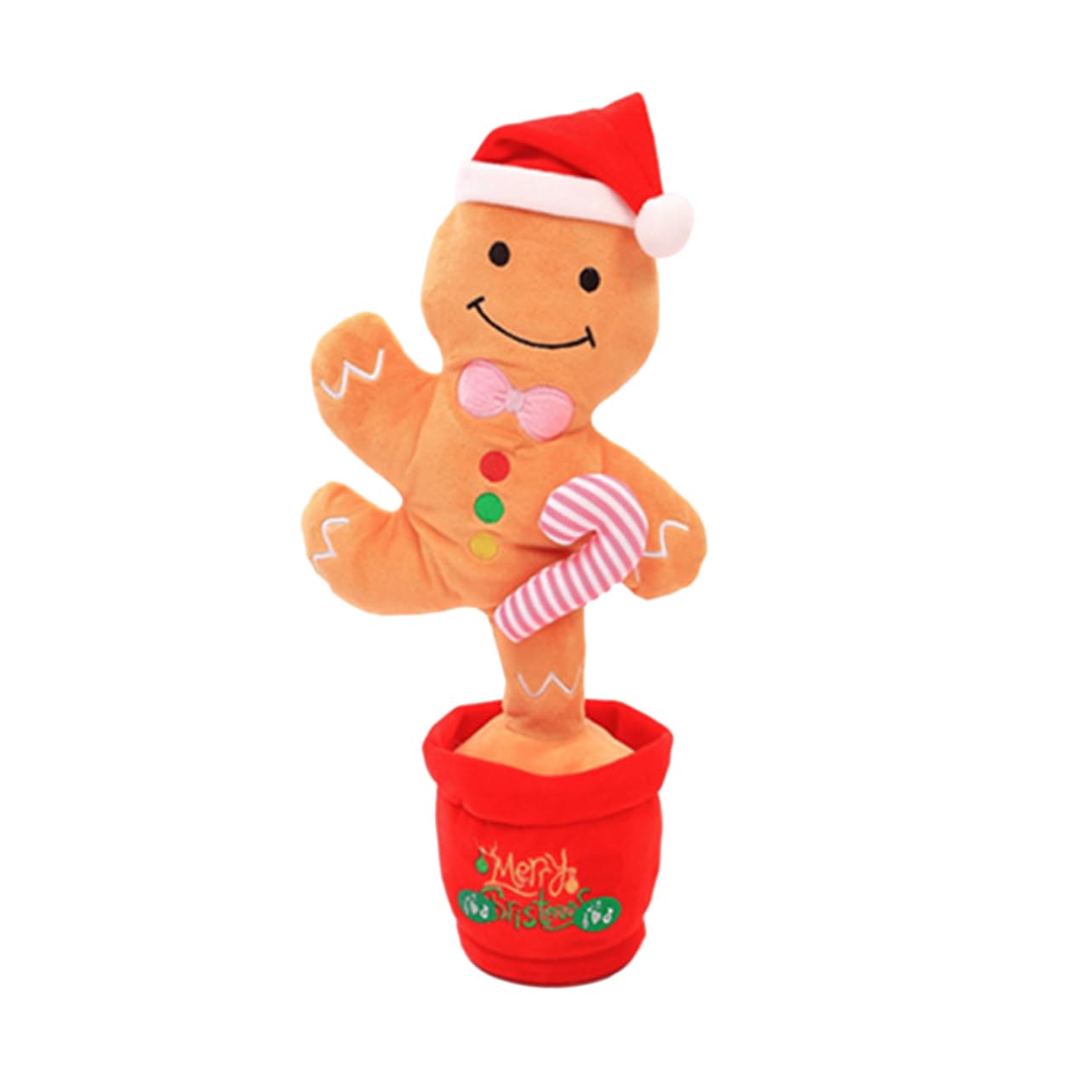 BESPORTBLE Christmas Singing Plush Toy Light up Dancing Gingerbread for Festive Talking Xmas Decoration Gift