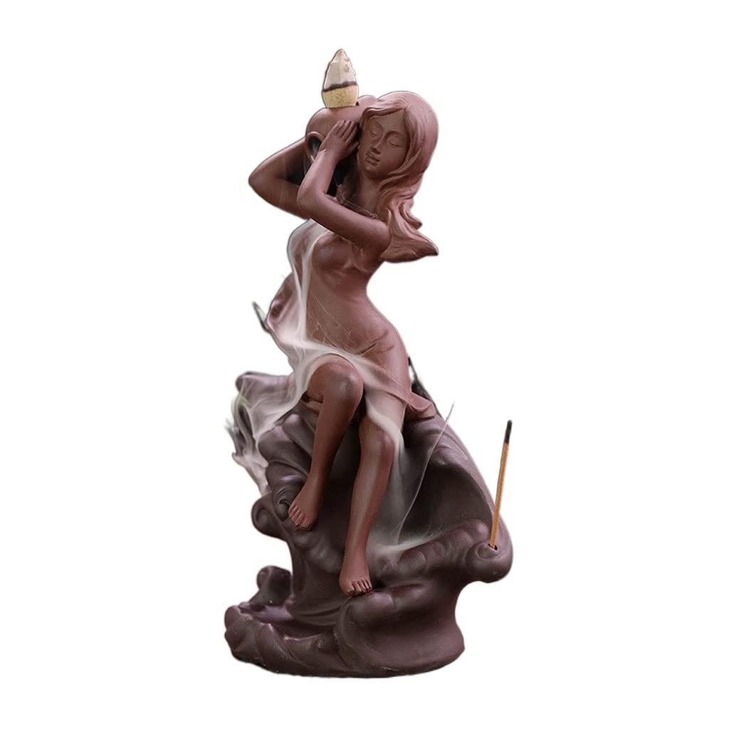 Incense Burner Purple Sand Backflow Incense Burner Bedroom Home Living Room Accessories Sandalwood Aromatherapy Stove Ornaments Waterfall Incense Burne