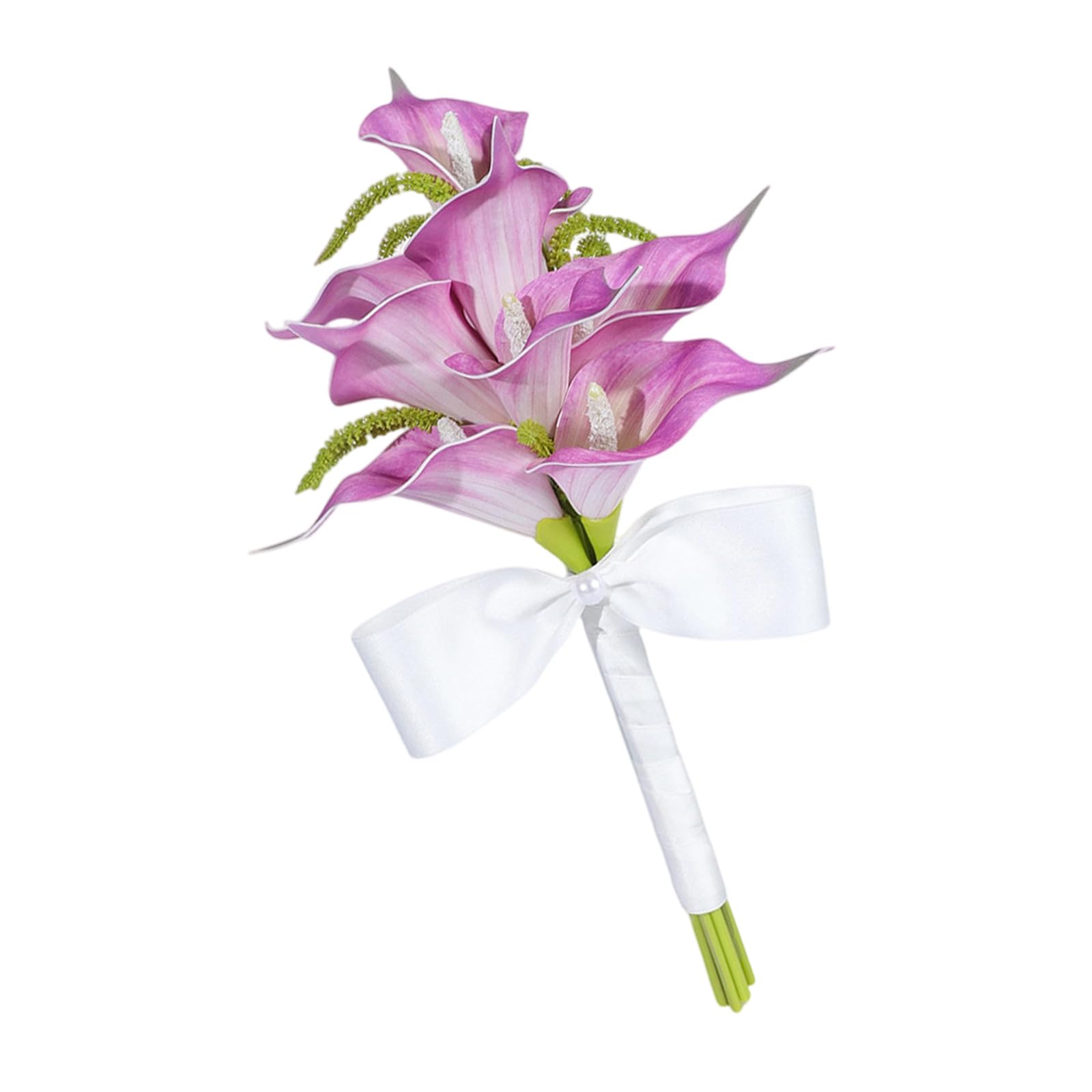 Artificial Calla Lily Bridal Bouquet Flexible Stem Wedding Favor White Wedding Silk Flower