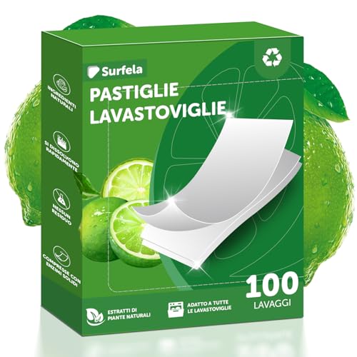 Surfela Fogli per Lavastoviglie, 100 Lavaggi, Senza Plastica e Sostenibili,